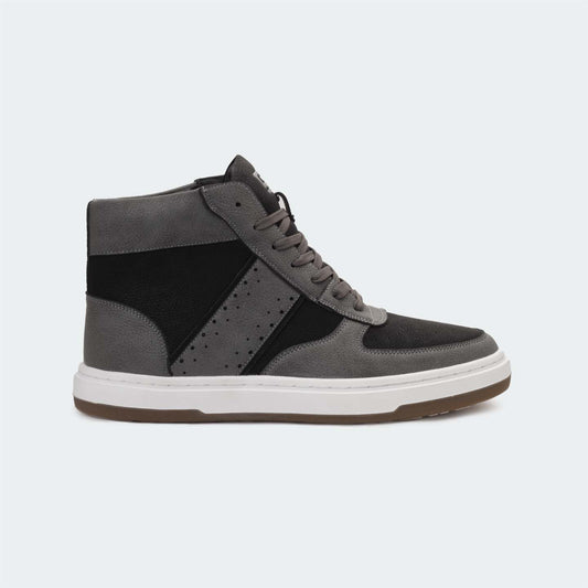 Black/Grey High-Top Sneakers for Men (ADAM 678SK)