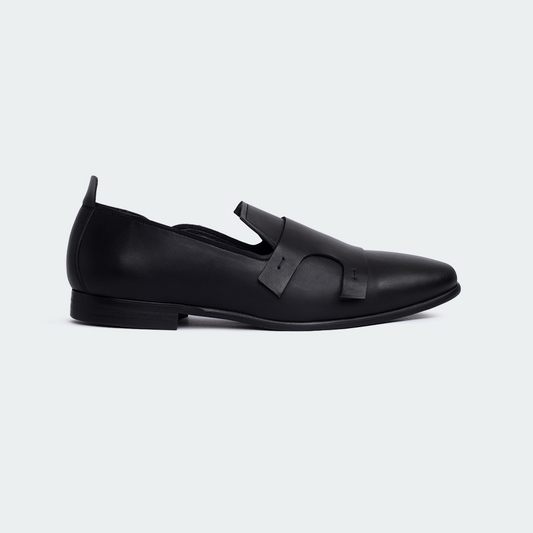 Caliber Shoes Black Double Monk Strap Shoes for Men (OPAL B712 C)