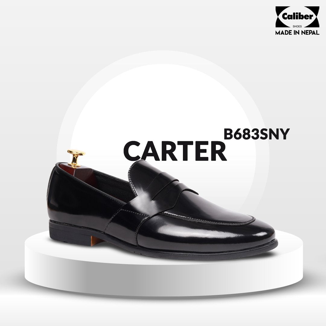 Caliber Shoes Black Formal Shoes for Men (CARTER B683SNY/SR) - Caliber Shoes