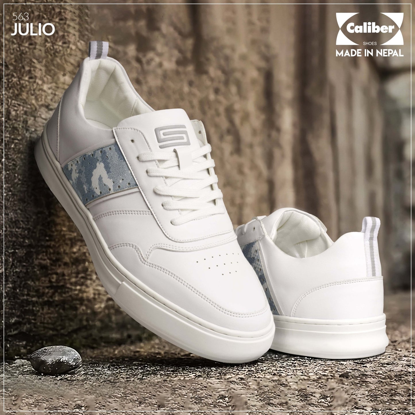 White/Blue Casual Sneakers for Men & Women (JULIO 563CMF) - Caliber Shoes