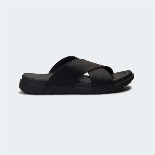 Caliber Shoes Black Slides for Men ( CRUZ 310SK )