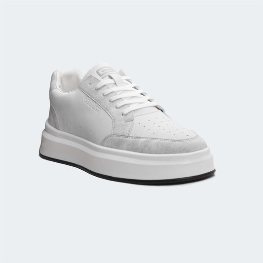 Caliber Shoes White/Bone Casual Sneakers for Men (METROFADE 568)