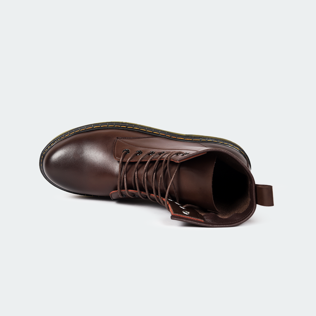 Coffee Lace Up Boots for Men (ALFRED 468C)