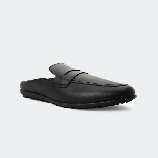 Caliber Shoes Black Mules for Men (CEDRIC 532C)