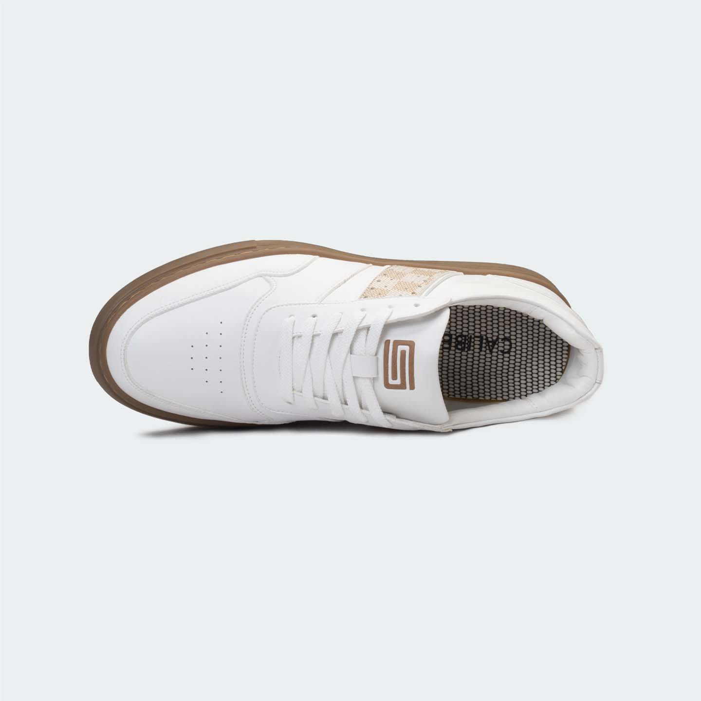 White/Brown Casual Sneakers for Men & Women (JULIO 563C MF)