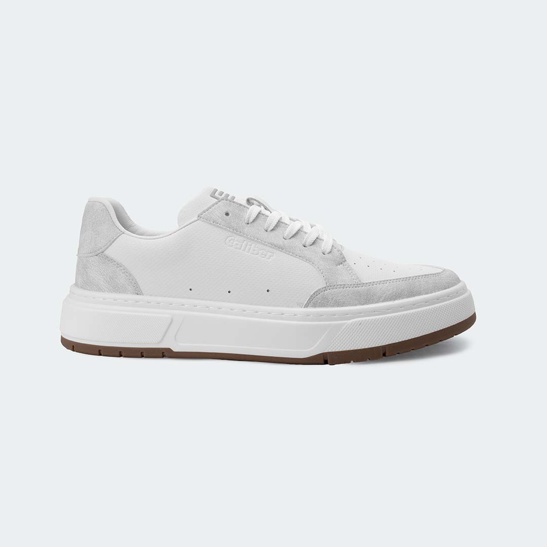 Caliber Shoes White/Bone Casual Sneakers for Men (URBANE 566R)