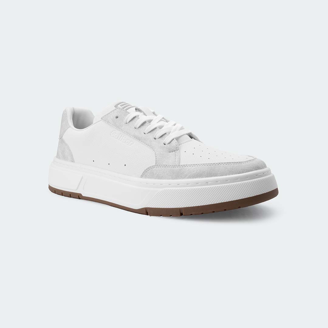 Caliber Shoes White/Bone Casual Sneakers for Men (URBANE 566R)