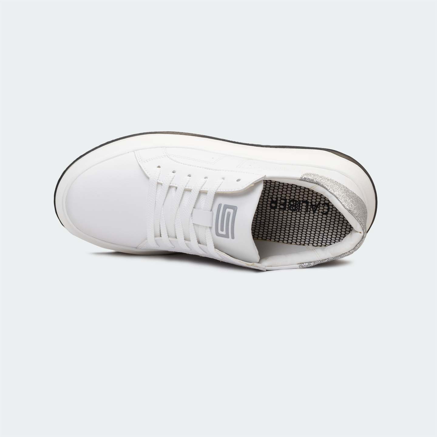 White/Glitter Casual Sneakers For Women ( GWEN 599.W )