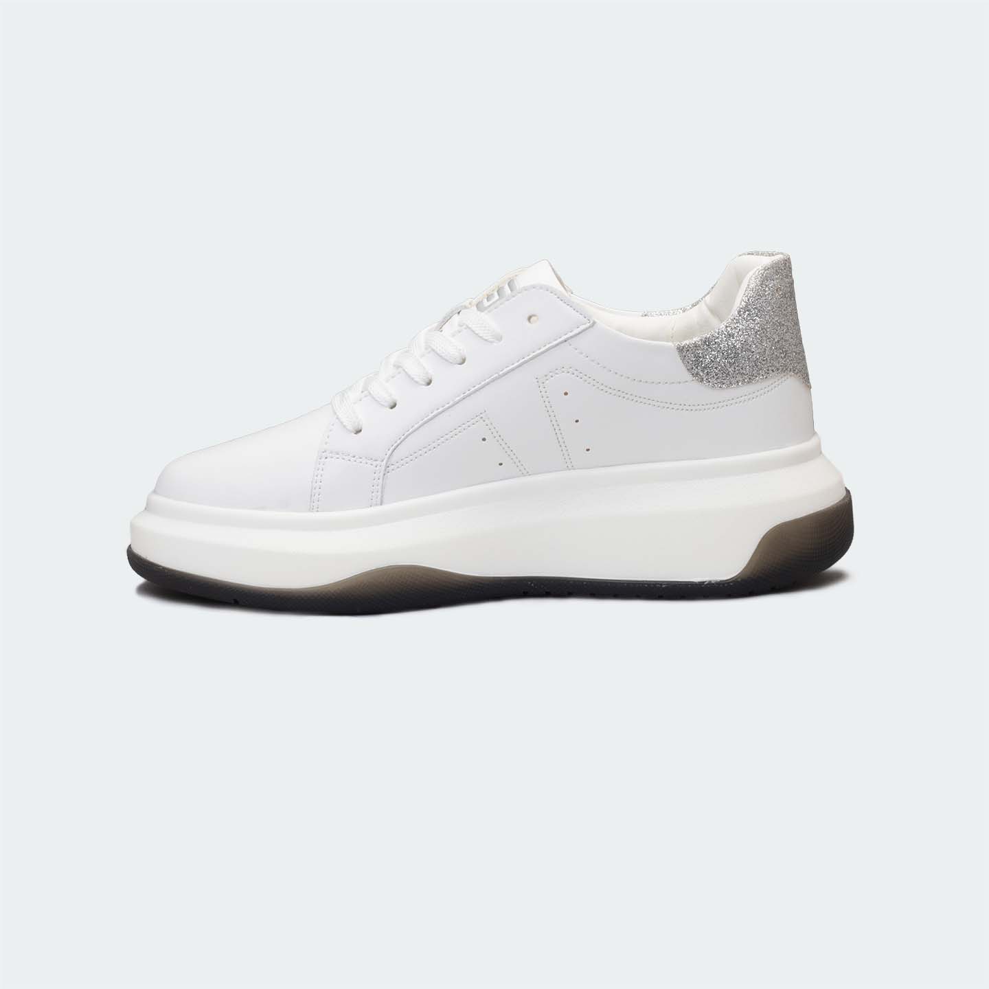 White/Glitter Casual Sneakers For Women ( GWEN 599.W )