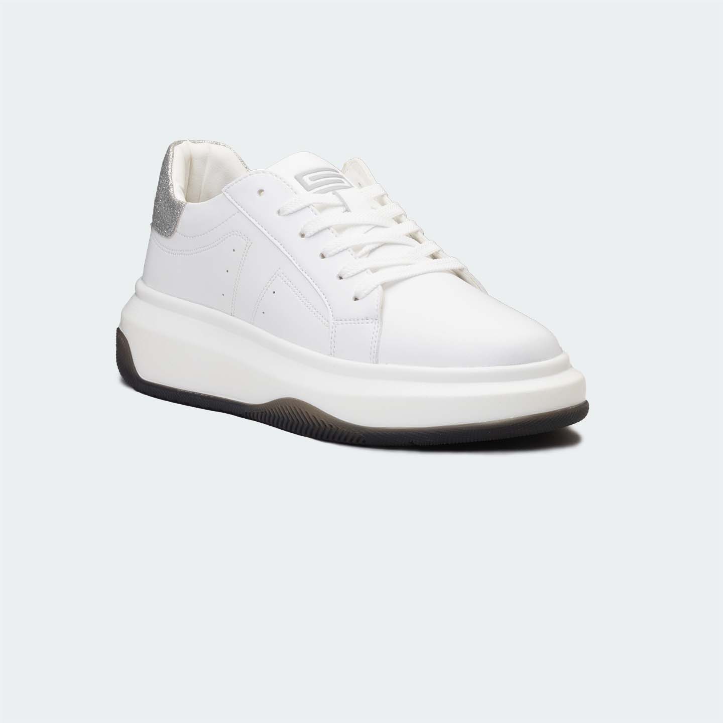 White/Glitter Casual Sneakers For Women ( GWEN 599.W )