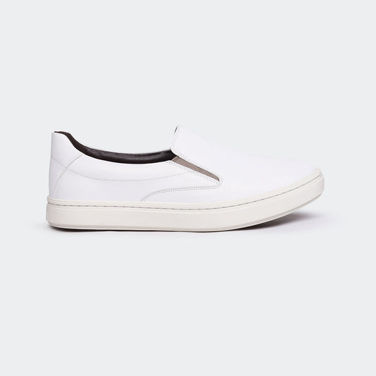 White Casual Slip on Shoes for Men (COBALT 669S)