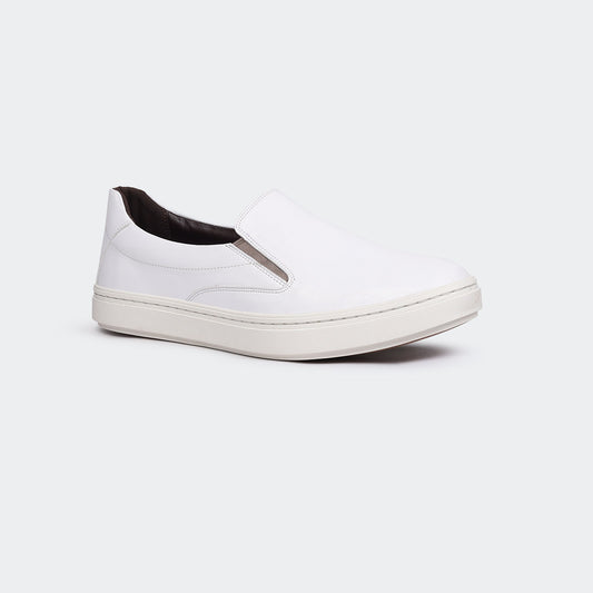 White Casual Slip on Shoes for Men (COBALT 669S)