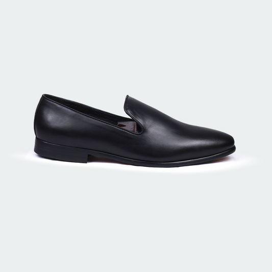 Caliber Shoes Black Slip on Formal Shoes for Men (B 701C)