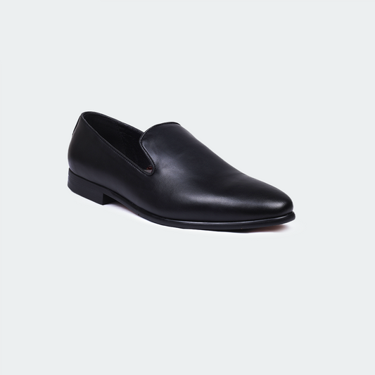 Caliber Shoes Black Slip on Formal Shoes for Men (B 701C)