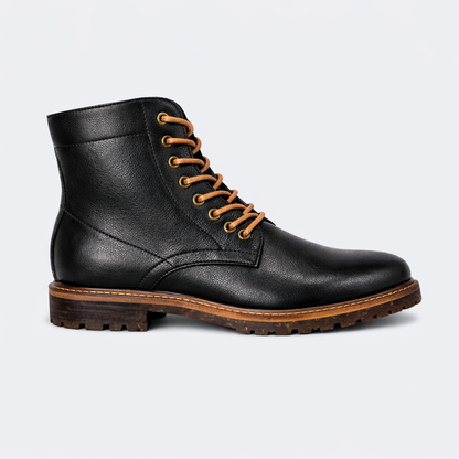 Caliber Shoes Black Lace Up Boots For Men (NICHOLAS A500G)