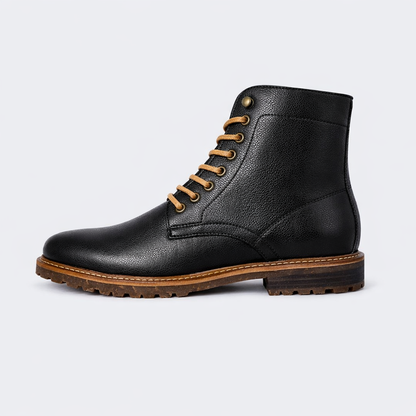 Caliber Shoes Black Lace Up Boots For Men (NICHOLAS A500G)