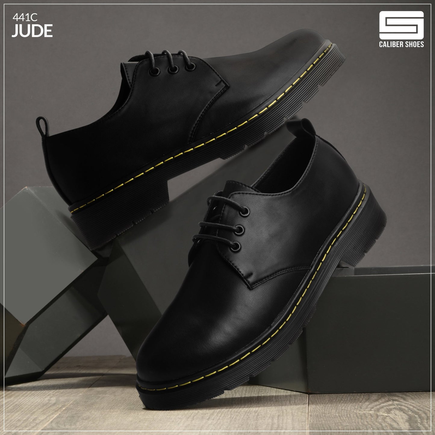 Black Formal Shoes for Men (Jude 441C-BLACK) - Caliber Shoes