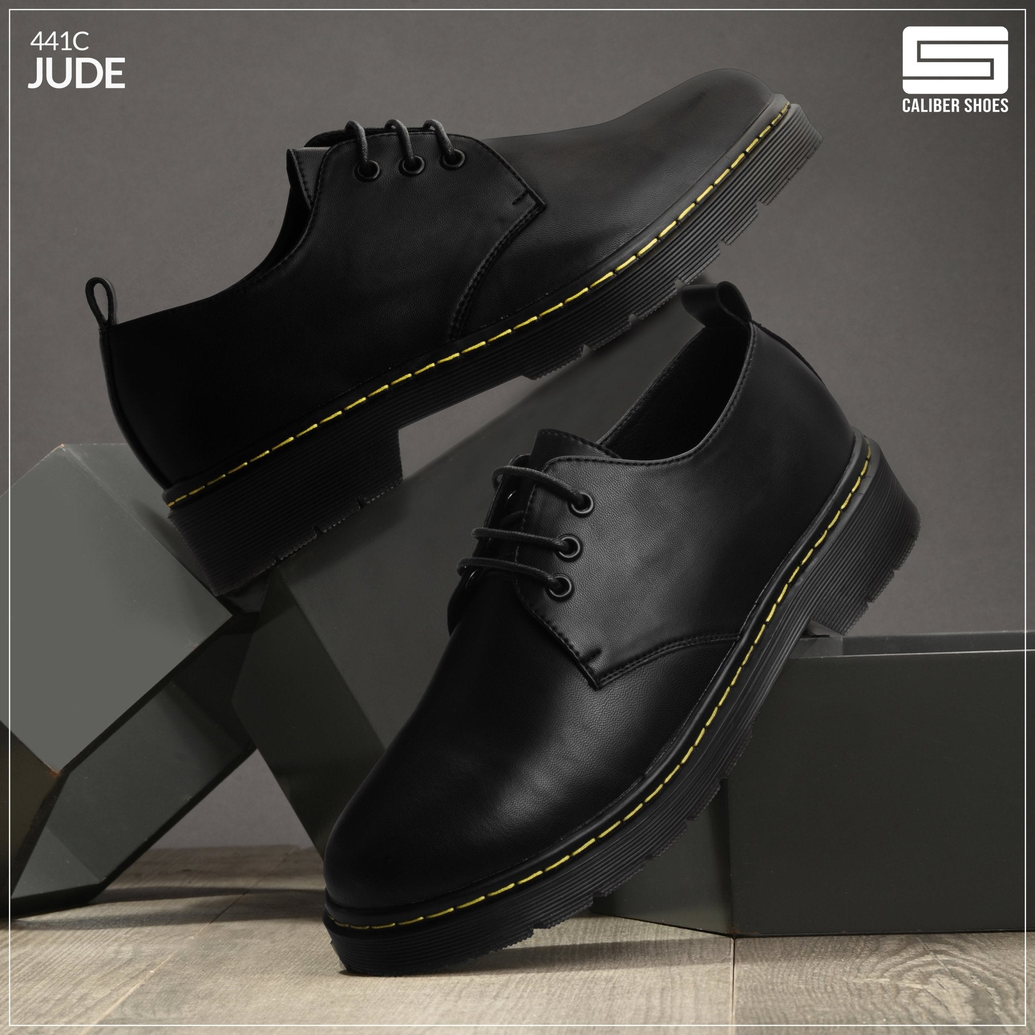 Black Formal Shoes for Men (Jude 441C-BLACK) - Caliber Shoes