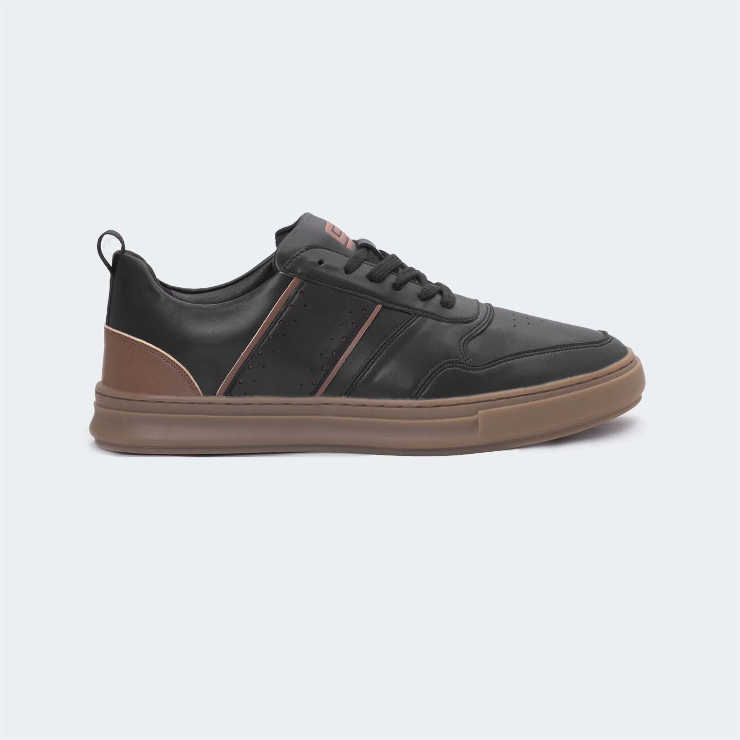 Black/Brown Casual Sneakers for Men (JULIO 563.M) - Caliber Shoes