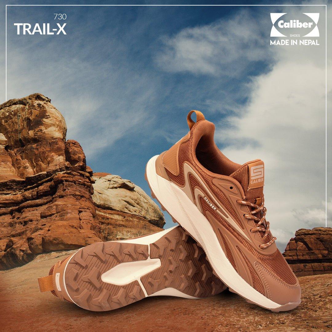 Brown Trail-running Shoes for Men (TRAIL-X 730) - Caliber Shoes
