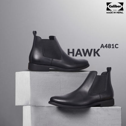 Caliber Shoes Black Chelsea Boots For Men ( A 481 C ) - Caliber Shoes