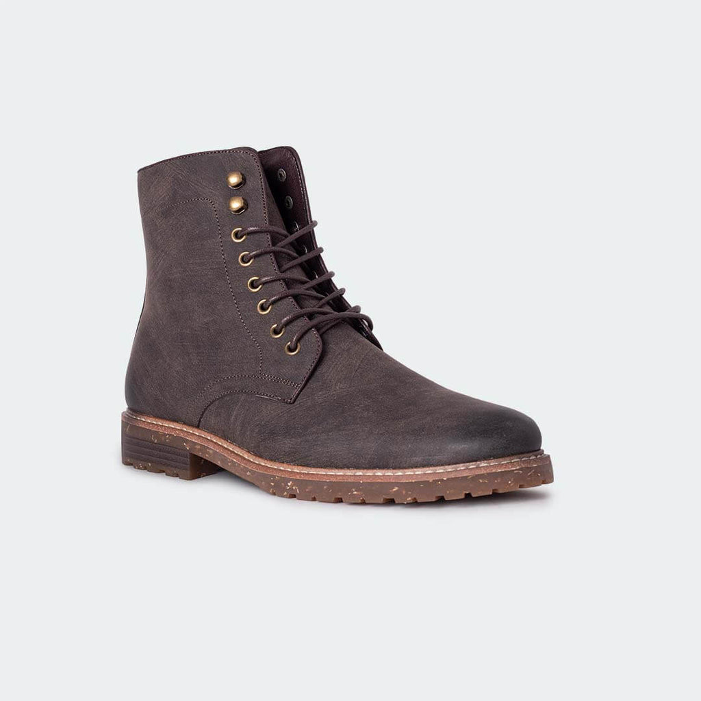 Caliber Shoes Black Lace Up Boots for Men (NICHOLAS A500R) - Caliber Shoes