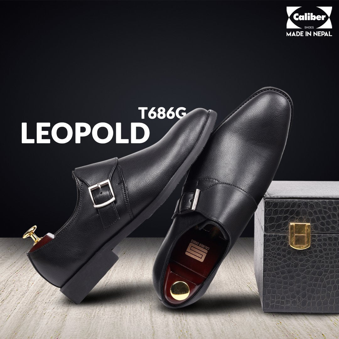Caliber Shoes Black Penny Formal Shoes for Men (LEOPOLD T686G) - Caliber Shoes