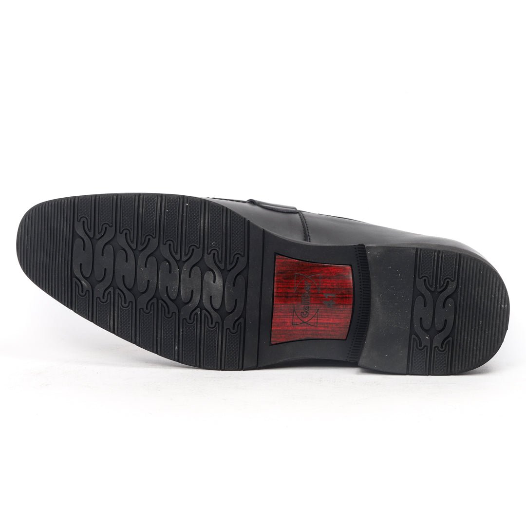 Caliber Shoes Black Slip On Formal Shoes for Men (T653C) - Caliber Shoes