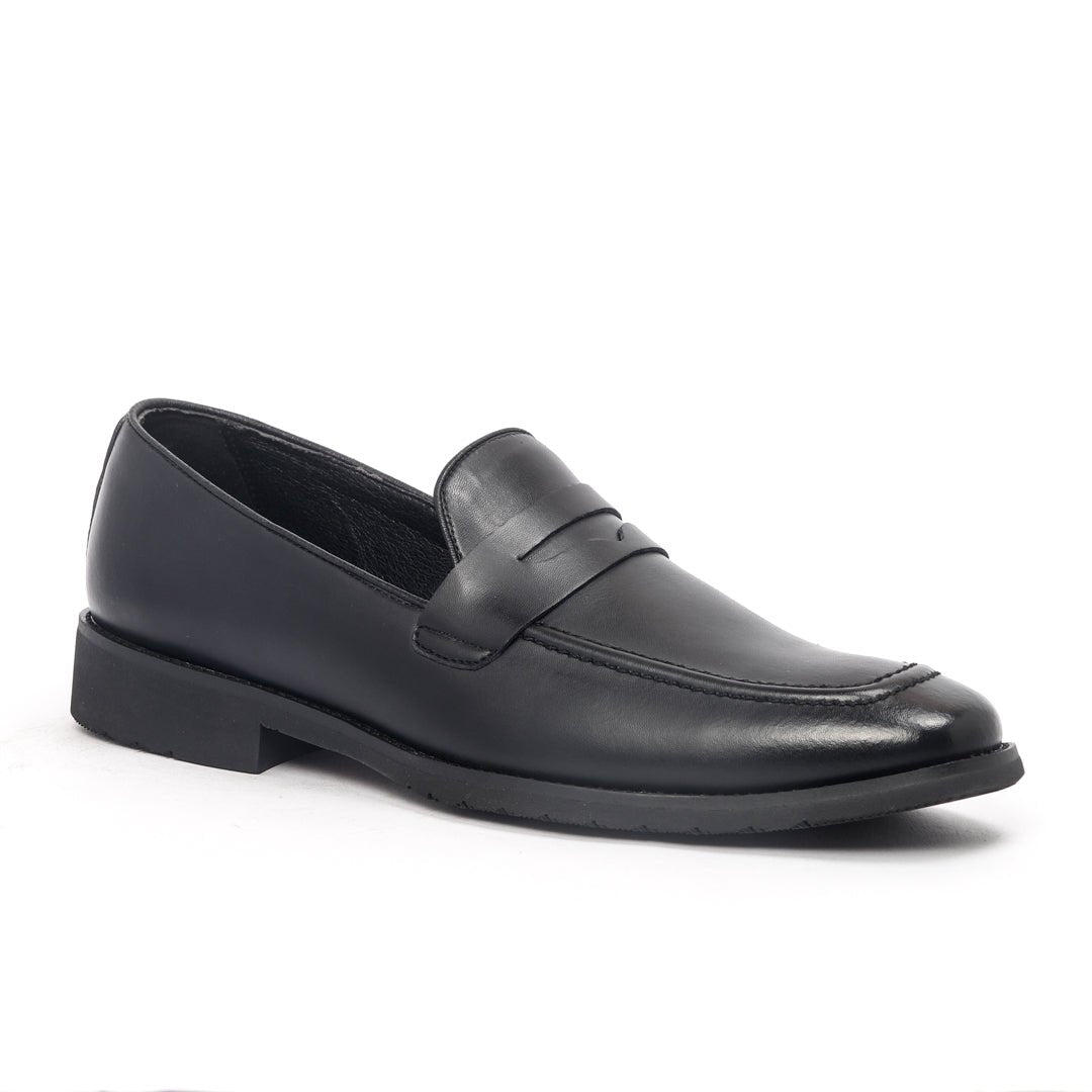 Caliber Shoes Black Slip On Formal Shoes for Men (T653C) - Caliber Shoes