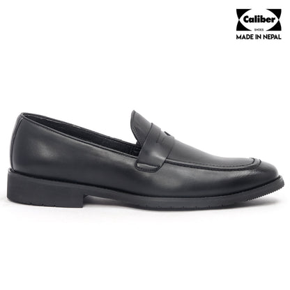 Caliber Shoes Black Slip On Formal Shoes for Men (T653C) - Caliber Shoes