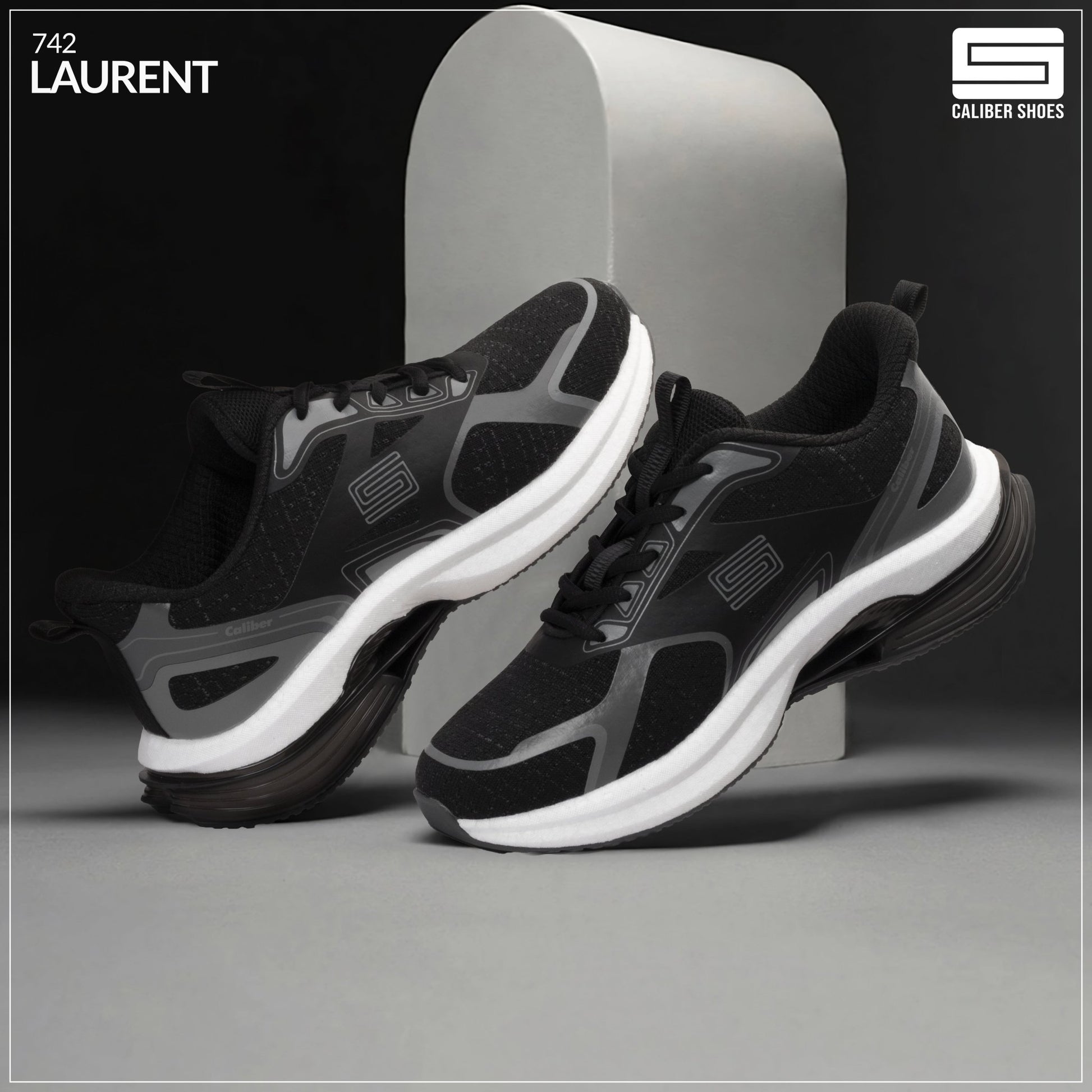 Caliber Shoes Black Sport Shoes for Men/Women (Laurent 742) - Caliber Shoes