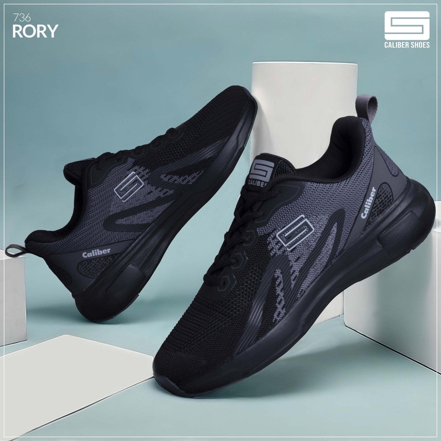 Caliber Shoes Black Sport Shoes For Men/Women (Rory 736) - Caliber Shoes