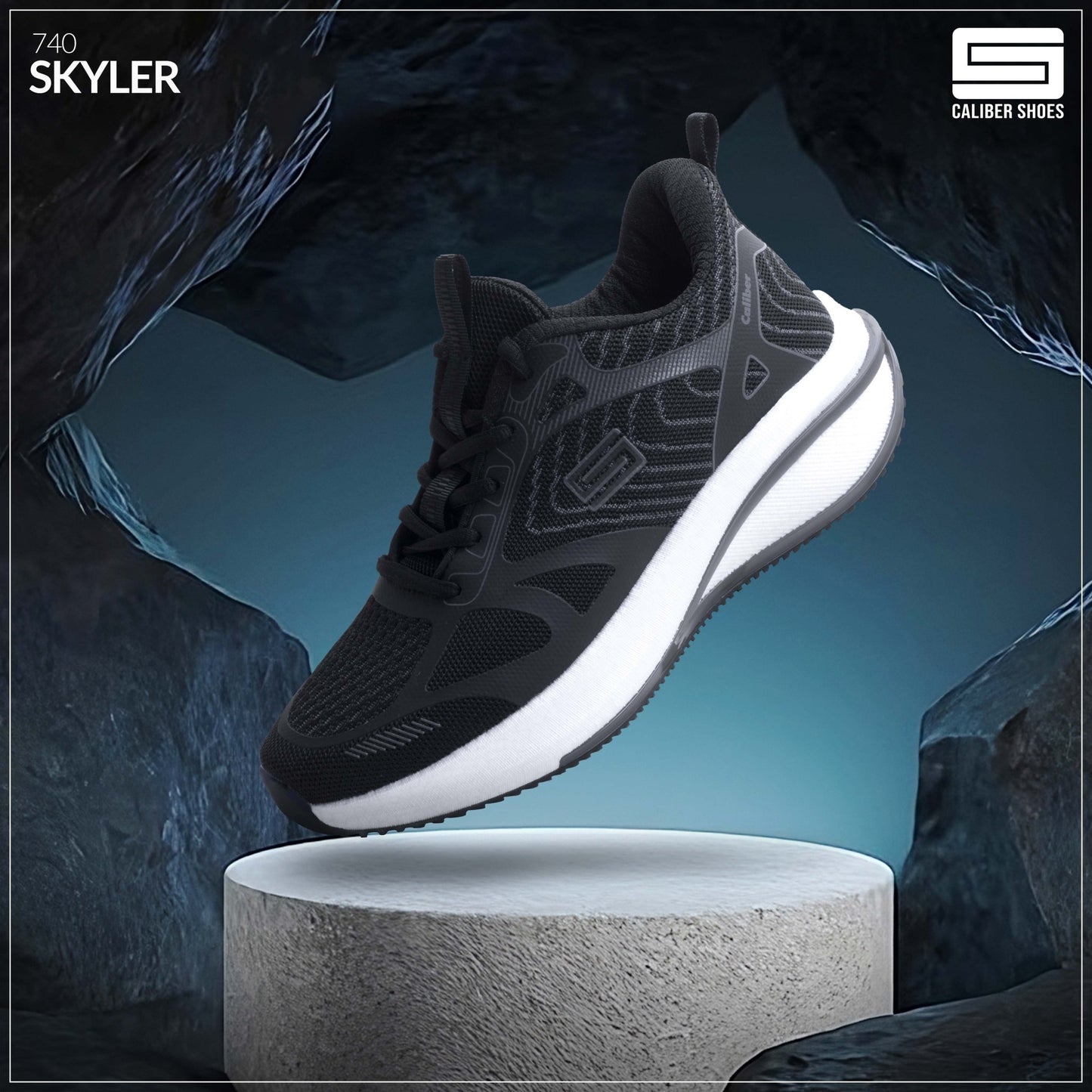 Caliber Shoes Black Sport Shoes for Women (Skyler 740) - Caliber Shoes