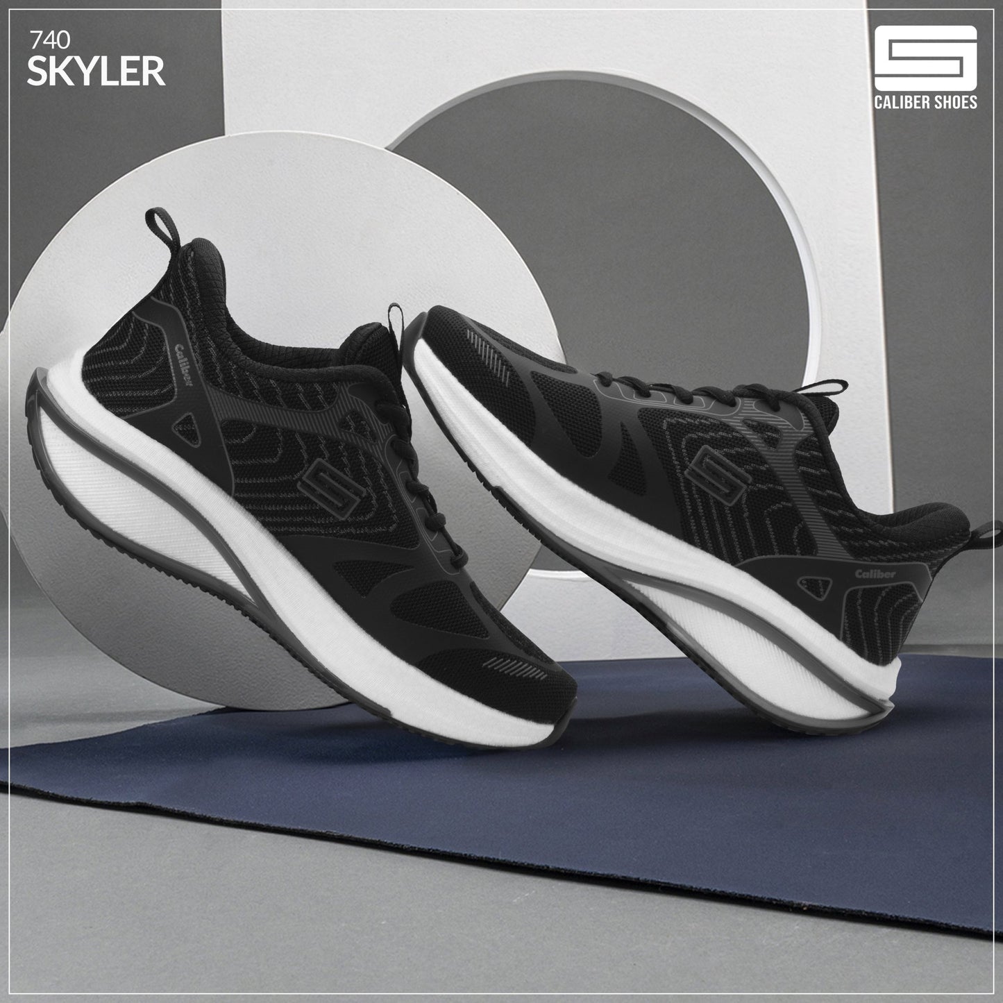 Caliber Shoes Black Sport Shoes for Women (Skyler 740) - Caliber Shoes