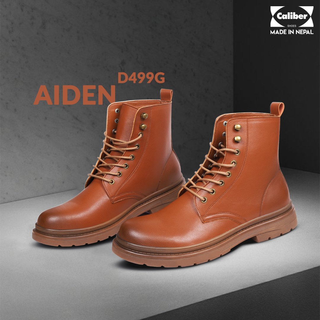 Caliber Shoes Brown Boots For Men (Aiden D499G) - Caliber Shoes