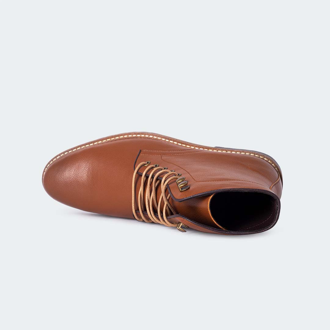 Caliber Shoes Brown Lace Up Boots For Men (NICHOLAS A500G) - Caliber Shoes