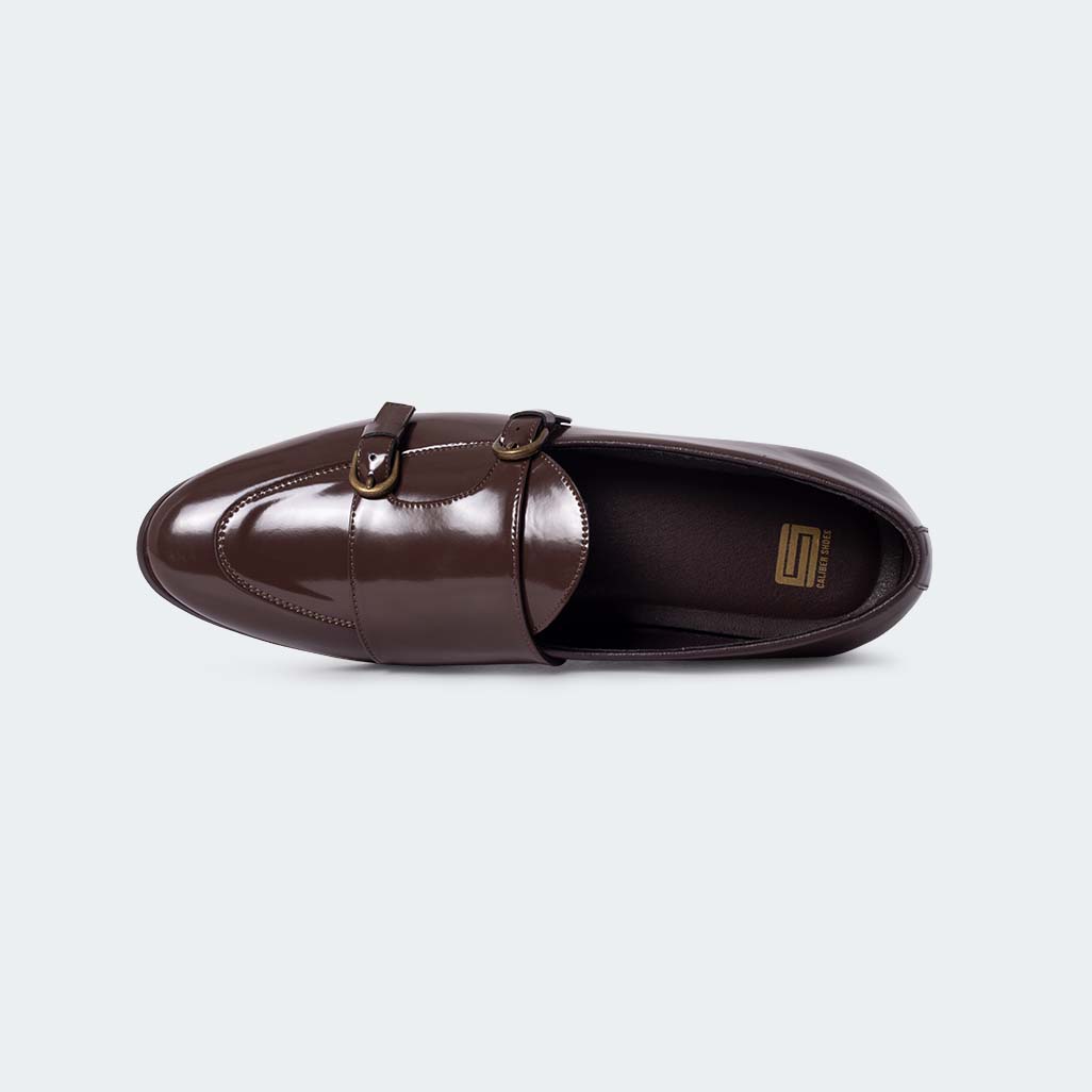 Caliber Shoes Coffee Formal Shoes For Men ( ANGELO B714SNY ) - Caliber Shoes