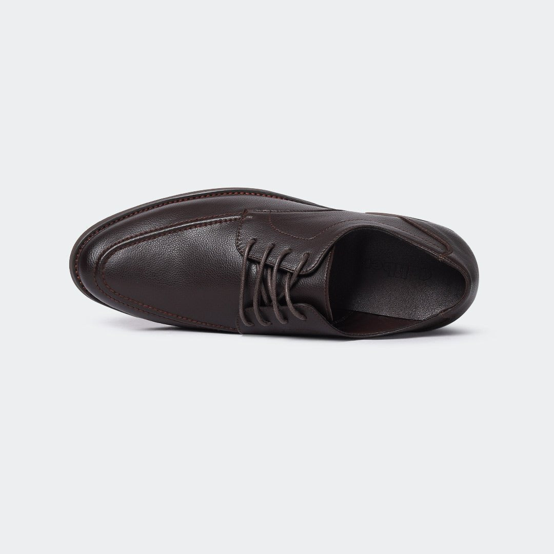 Caliber Shoes Coffee Lace Up Formal Shoes For Men ( ALBERT A537G ) - Caliber Shoes
