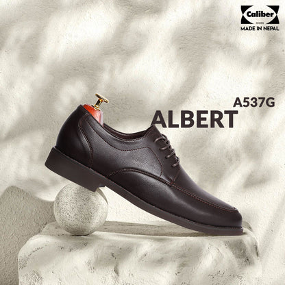 Caliber Shoes Coffee Lace Up Formal Shoes For Men ( ALBERT A537G ) - Caliber Shoes