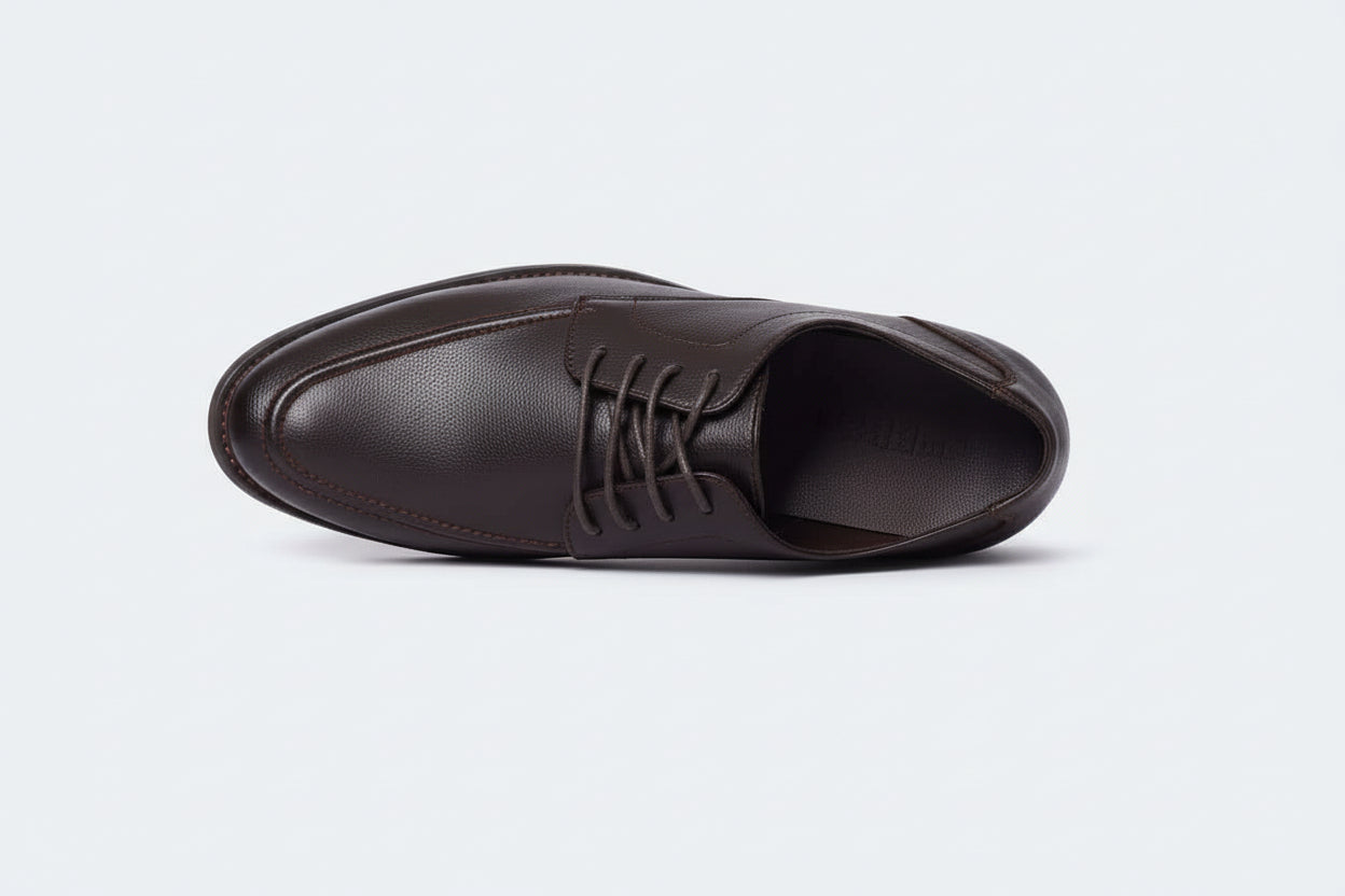 Caliber Shoes Coffee Lace Up Formal Shoes for Men (ALBERT A537G)