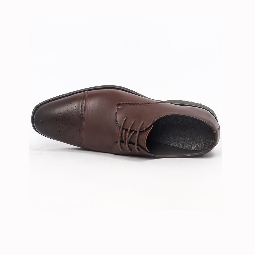 Caliber Shoes Coffee Wing Tip Lace Up Formal Shoes for Men (T505C)