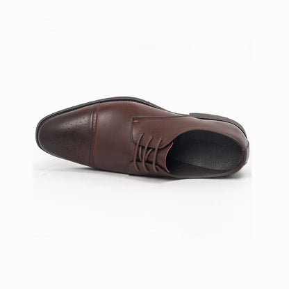 Caliber Shoes Coffee Wing Tip Lace Up Formal Shoes for Men (T505C)