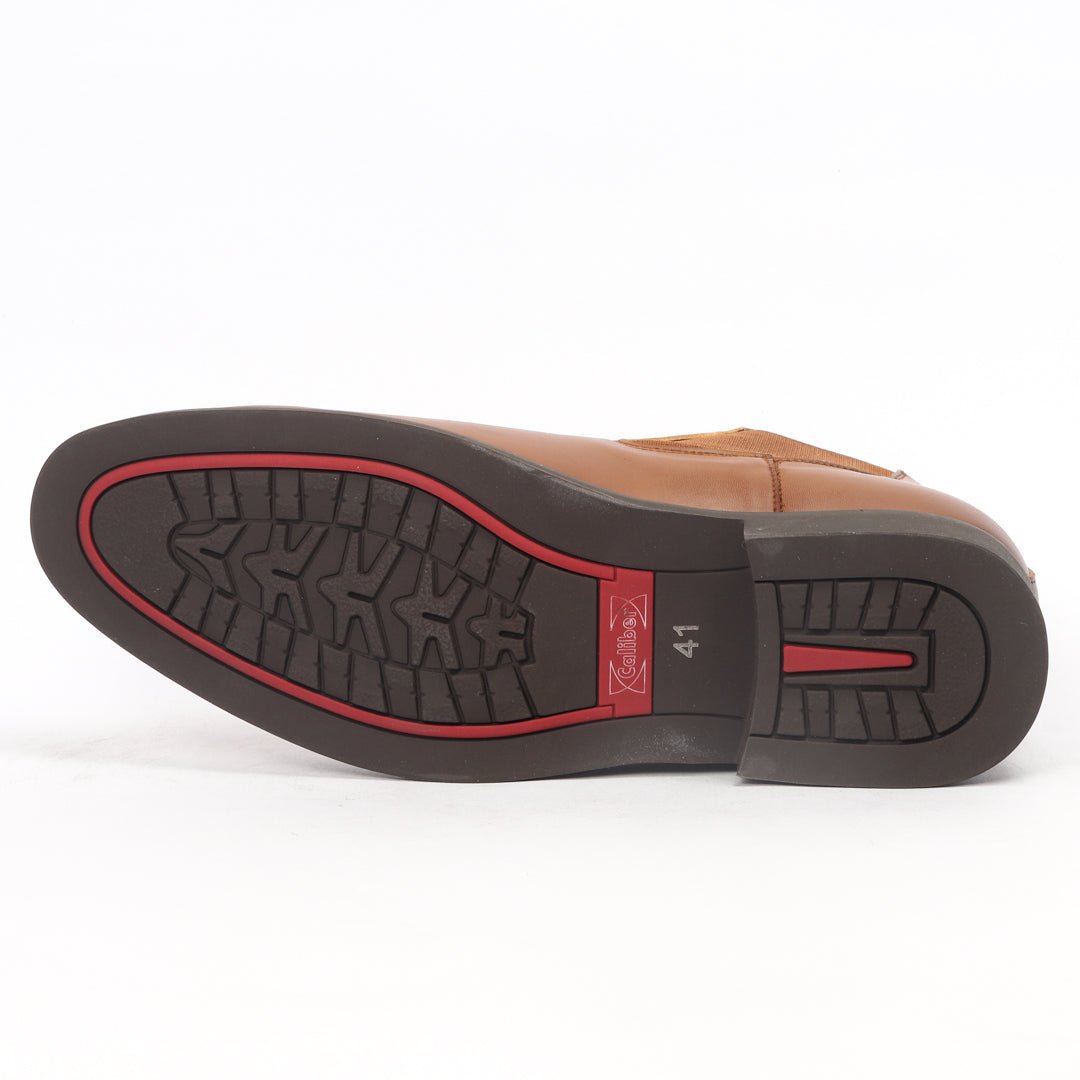 Caliber Shoes Coffee/R Chelsea Boots For Men ( A 481 C ) - Caliber Shoes