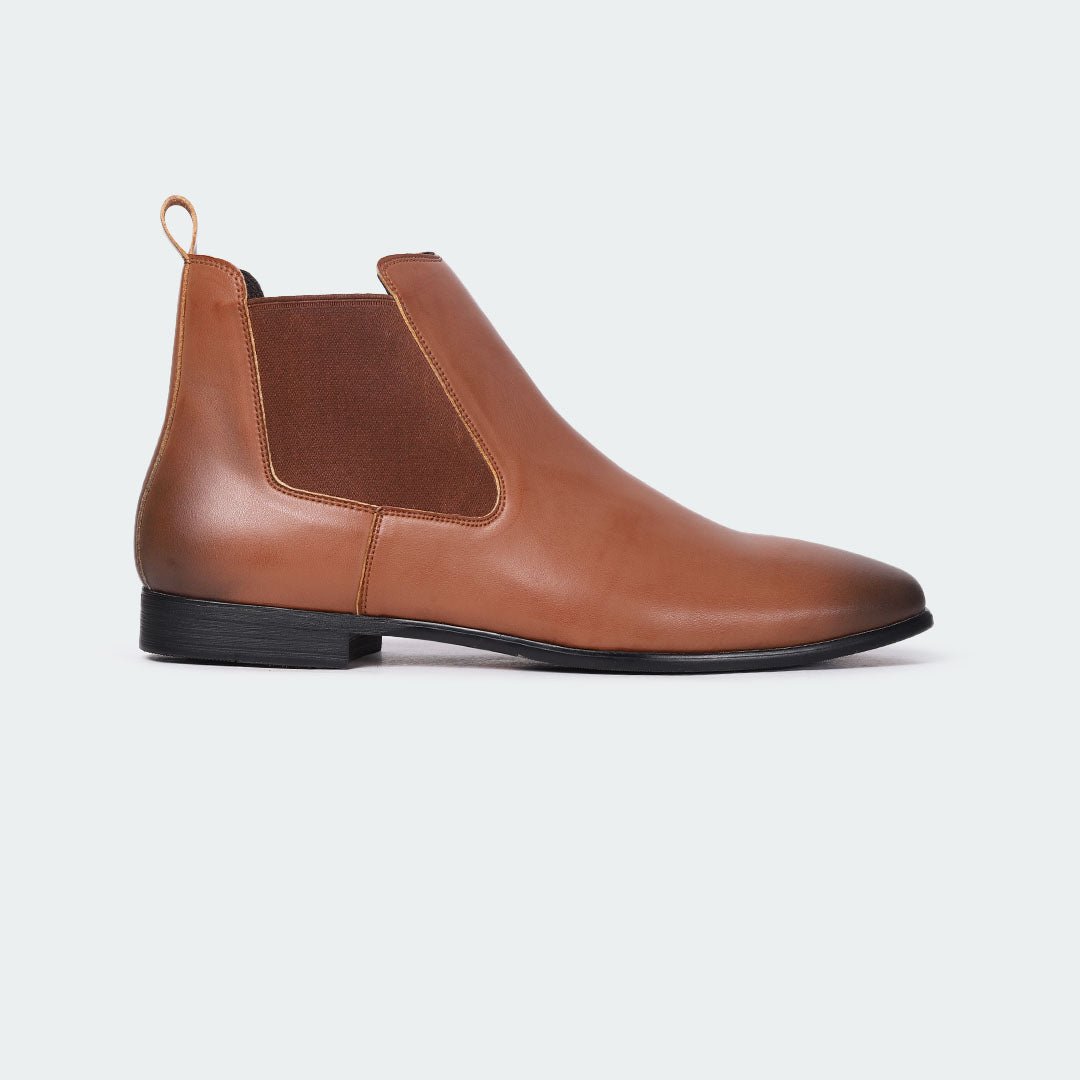 Caliber Shoes Coffee/R Chelsea Boots for Men (MUSK B480C)