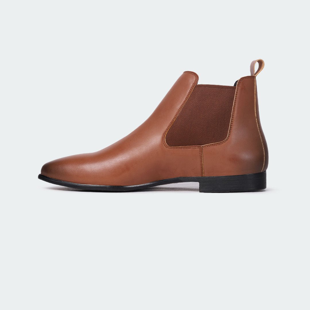 Caliber Shoes Coffee/R Chelsea Boots for Men (MUSK B480C)