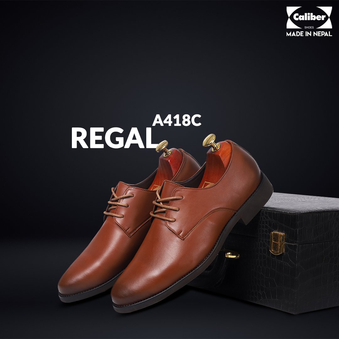 Caliber Shoes Coffee/R Lace Up Formal Shoes for Men (A 418 C) - Caliber Shoes