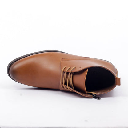 Caliber Shoes Coffee/R Side Chain With Lace Up Boots for Men (A 409 C) - Caliber Shoes