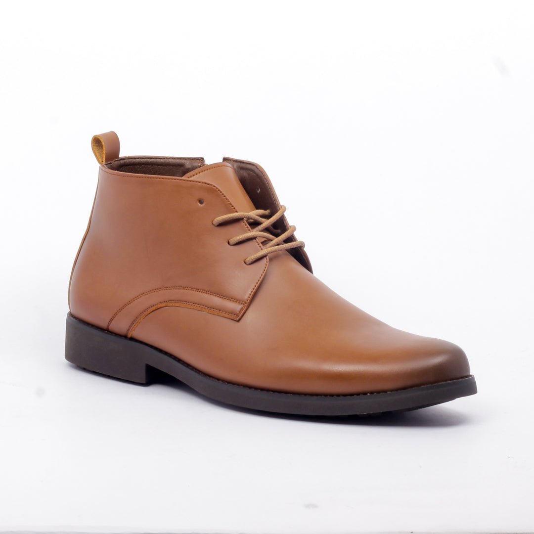 Caliber Shoes Coffee/R Side Chain With Lace Up Boots for Men (A 409 C) - Caliber Shoes