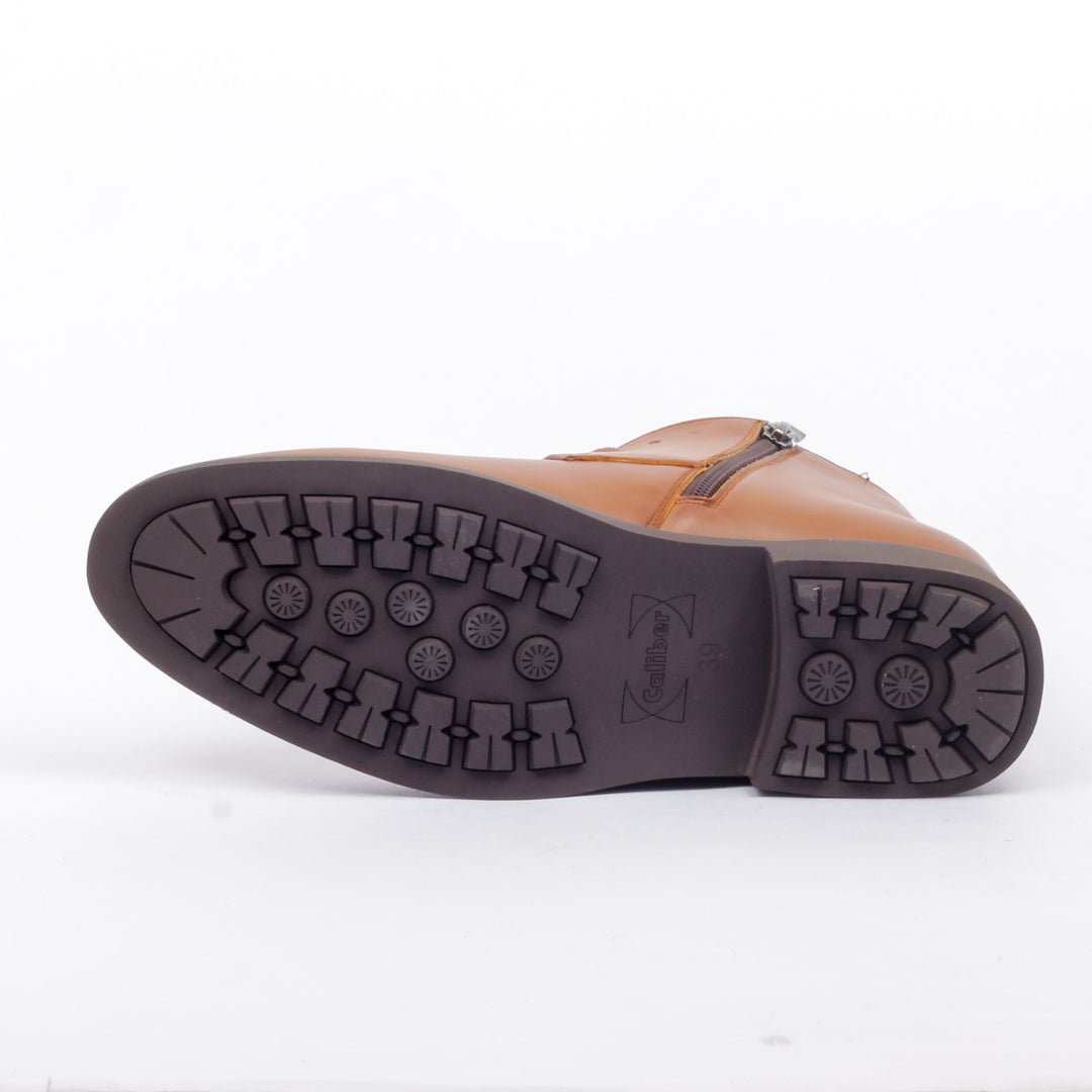 Caliber Shoes Coffee/R Side Chain With Lace Up Boots for Men (A 409 C) - Caliber Shoes