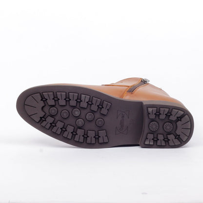 Caliber Shoes Coffee/R Side Chain With Lace Up Boots for Men (A 409 C) - Caliber Shoes